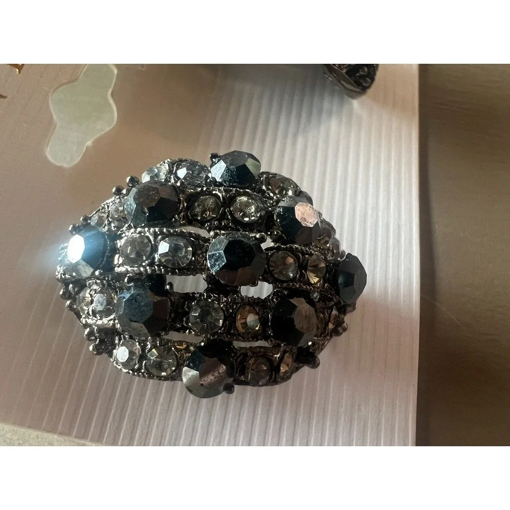 Black Crystal Rhinestone Stud Earrings Dark Glam Smoky Sparkle Gothic Edgy Moody